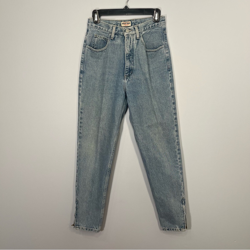 VINTAGE Guess Jeans Womens 29 Blue Denim 100% Cotton Mom High Waist Tapered 90s